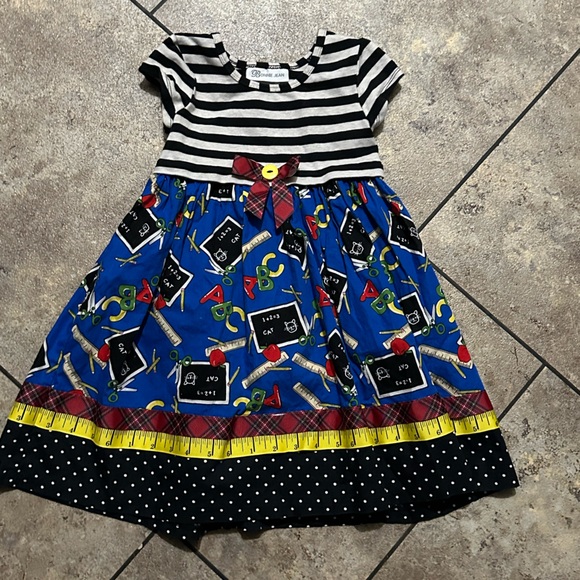 Bonnie Jean Black and White Striped Dress - Picture 2 of 7